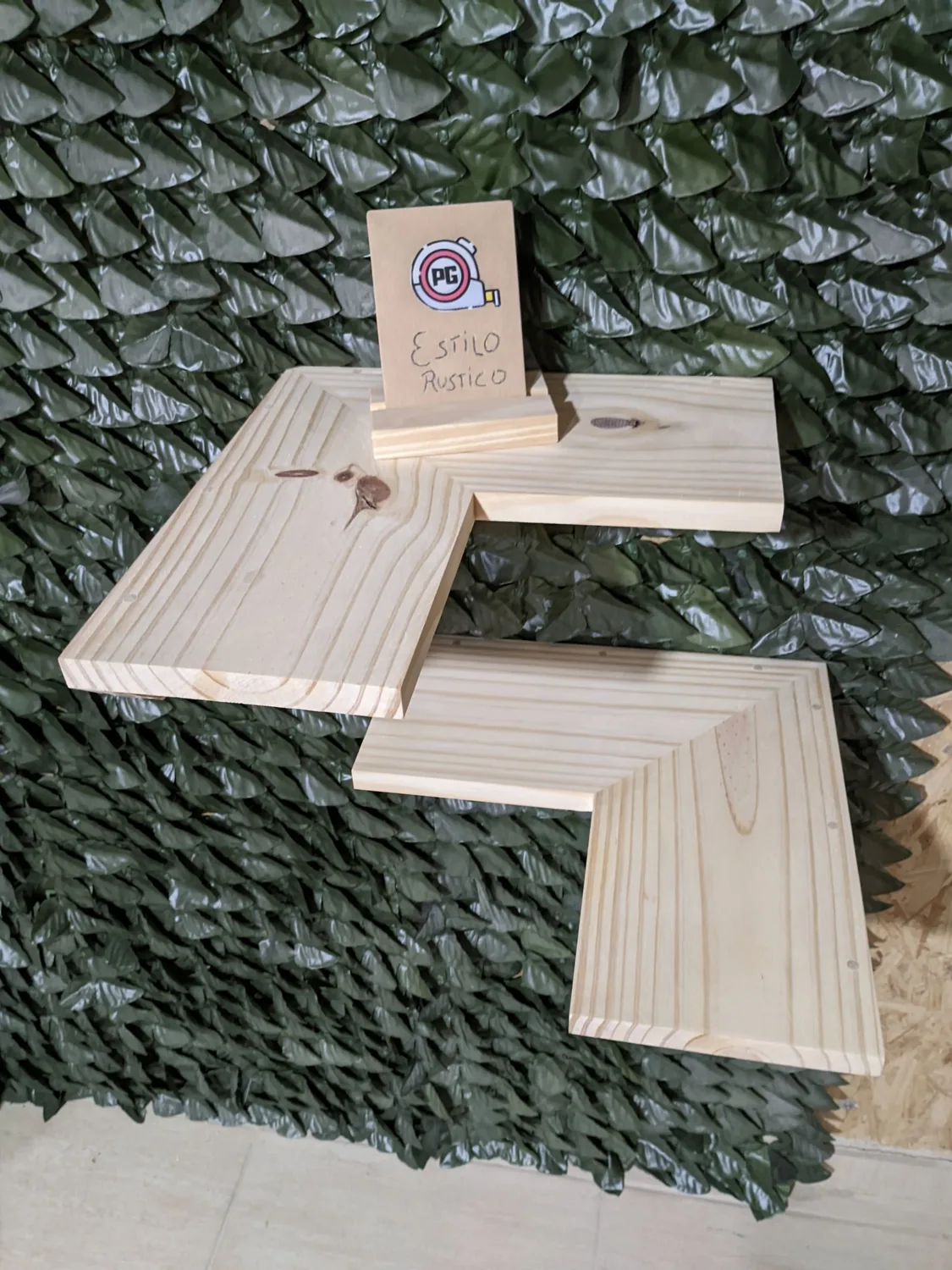Repisas de pino en L para pared